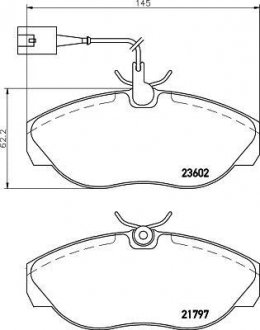 Гальмівні колодки, дискове гальмо (набір) HELLA 8DB355018891