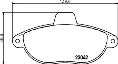 Гальмівні колодки, дискове гальмо (набір) HELLA 8DB355019-251