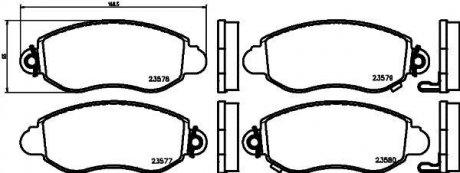 Тормозные колодки, дисковый тормоз (набор) HELLA 8DB355019361