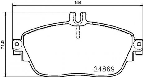 Тормозные колодки дисковые перед. Mercedes B - class 11- / A - class 11- HELLA 8DB 355 019-721