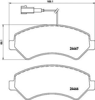 Тормозные колодки дисковые T2201 HELLA 8DB355019901 (фото 1)