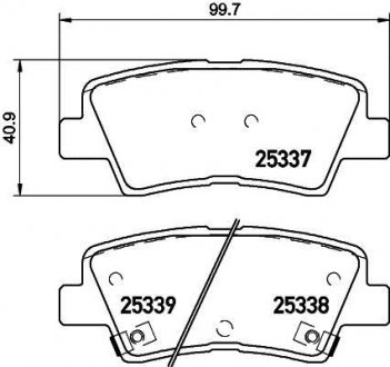 Комплект тормозных колодок, дисковый тормоз 8DB 355 019-981 BEHR / HELLA 8DB355019981 (фото 1)