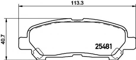 Тормозные колодки зад. Toyota HIGHLANDER 07-15 HELLA 8DB355020-131 (фото 1)