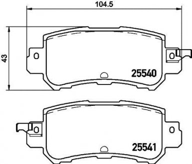 Гальмівні колодки дискові T2195 HELLA 8DB355020151