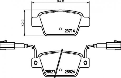 Дискові гальмівні колодки HELLA 8DB355020181