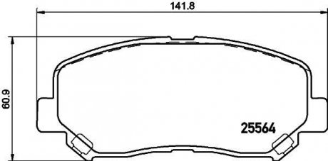 Комплект тормозных колодок, дисковый тормоз 8DB 355 020-511 BEHR / HELLA 8DB355020511 (фото 1)