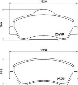 Комплект тормозных колодок, дисковый тормоз 8DB 355 020-771 BEHR / HELLA 8DB355020771