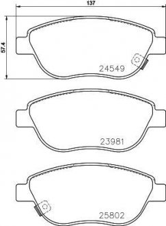 Тормозные колодки.) HELLA 8DB355020881