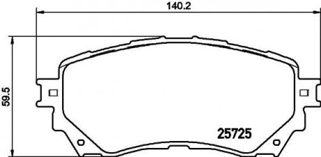 Комплект тормозных колодок, дисковый тормоз 8DB 355 020-901 BEHR / HELLA 8DB355020901 (фото 1)