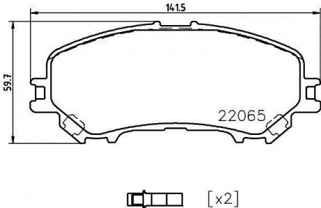 Комплект тормозных колодок, дисковый тормоз 8DB 355 021-861 BEHR / HELLA 8DB355021861 (фото 1)