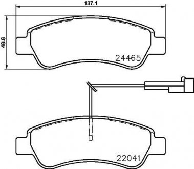 Гальмівні колодки дискові зад. Citroen Jumper Fiat Ducato Peugeot Boxer 2.2Hdi-3.0Hdi 14- BEHR / HELLA 8DB 355 021-901