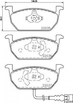 Тормозные колодки дисковые 22035 HELLA 8DB355021951 (фото 1)