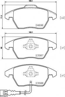 Тормозные колодки передние Caddy/CC/Golf 04- HELLA 8DB355023-161