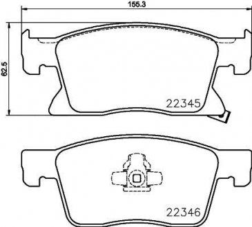 Гальмівні колодки дискові перед. OPEL ASTRA K 1.0-1.6D 06.15- HELLA 8DB355024781