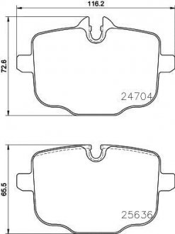 Колодки тормозные дисковые комплект; задн. HELLA 8DB355024921