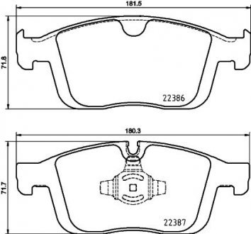 Гальмівнi колодки пер.Vollvo XC60 15- HELLA 8DB 355 025-261