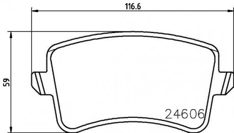 Комплект гальмівних колодок задн HELLA 8DB355025381 (фото 1)