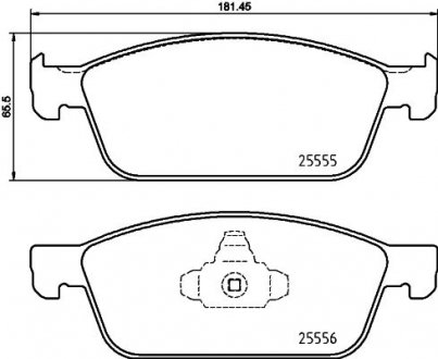 Гальмівні колодки дискові перед. Ford Focus 12-, Kuga II 2.0TDCI 13- HELLA 8DB 355 025-511 (фото 1)