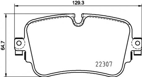 Тормозные колодки дисковые задние. Audi A6, A6 Allroad, A7, A8, E-Tron, Q7, Q8 Vw Touareg 2.0-Electric 11.09- HELLA 8DB355025681