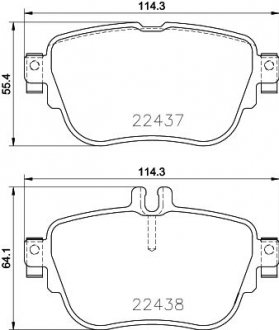 Колодки тормозные (задние) MB E-class (W213/S213/C238) 16-/Sprinter (B907/B910) 316CDI 19- HELLA 8DB355025781