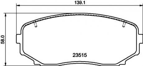 Колодки гальмівні дискові комплект; передн. HELLA 8DB355032941