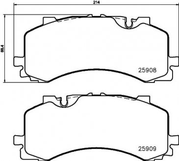 Колодки гальмівні (передні) Audi A6/A7/A8/Q7/Q8/VW Touareg 16- HELLA 8DB355036471