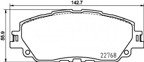 КОЛОДКИ ГАЛЬМІВНІ ПЕРЕДНІ Lexus Ux Toyota Camry V70, Rav 4 V 2.0-3.5 08.17- HELLA 8DB355036511 (фото 1)