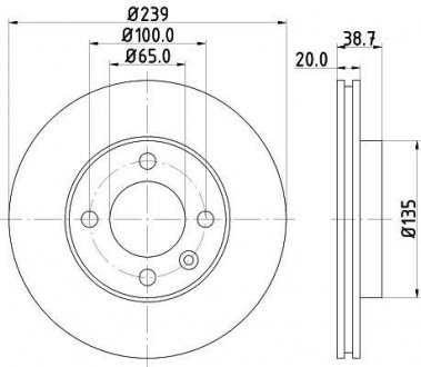 Тормозной диск HELLA 8DD355100191