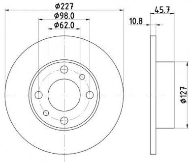 Тормозной диск HELLA 8DD355100361