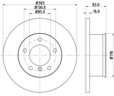 Тормозной диск HELLA 8DD355100391