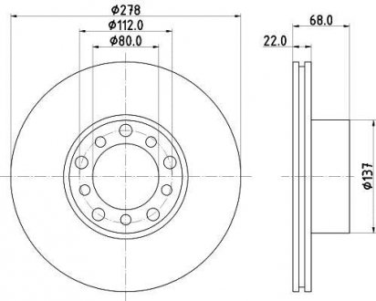 Тормозной диск HELLA 8DD355100401