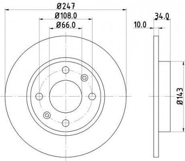 Тормозной диск HELLA 8DD355100841