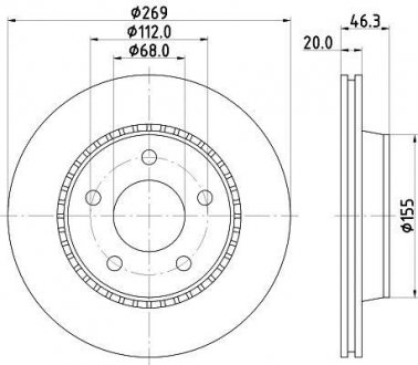 Тормозной диск HELLA 8DD355101351