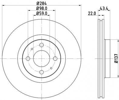 Тормозной диск HELLA 8DD355102391