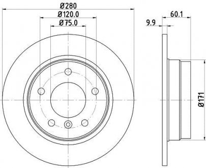 Тормозной диск HELLA 8DD355102601