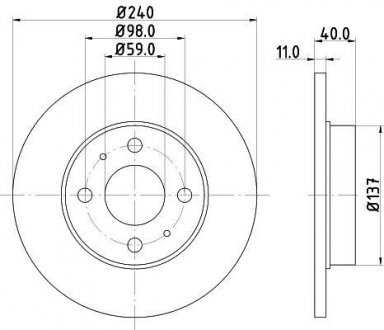 Тормозной диск HELLA 8DD355103151