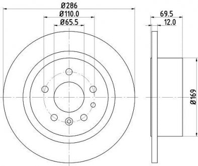 Тормозной диск HELLA 8DD355103741