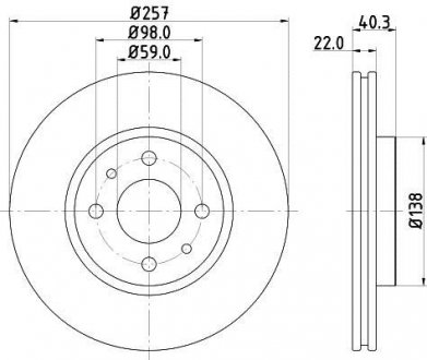 Тормозной диск 8DD 355 103-971 BEHR / HELLA 8DD355103971