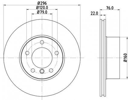 Диск гальмiвний перед. Bmw E39 96- HELLA 8DD 355 104-591