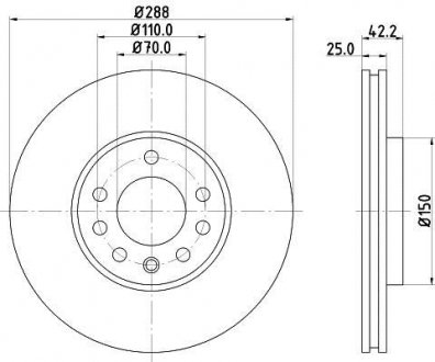 Тормозной диск HELLA 8DD355104681