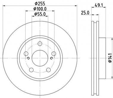 Тормозной диск HELLA 8DD355104891