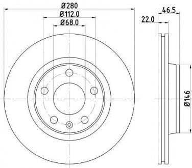 Диск тормозной VW Passat 96-00 BEHR / HELLA 8DD 355 105-531 (фото 1)