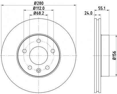 Диск гальмівний з покриттям PRO; передн. HELLA 8DD355105591