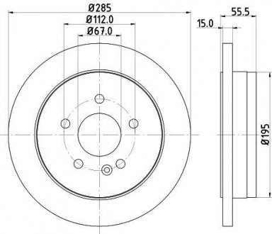 Тормозной диск HELLA 8DD355105851