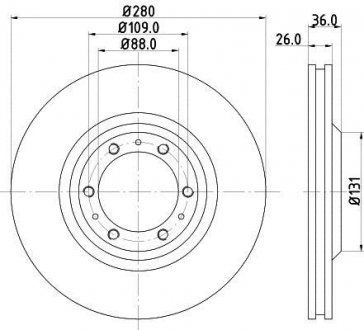 Тормозной диск HELLA 8DD355106001