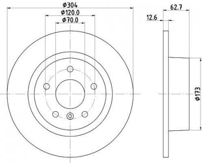 Тормозной диск HELLA 8DD355106371