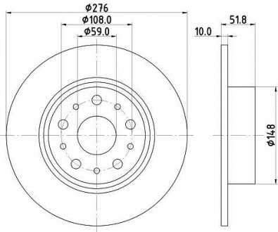 Тормозной диск HELLA 8DD355106381