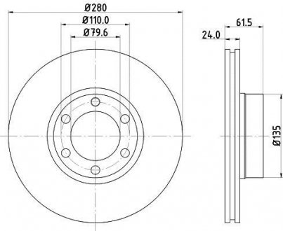 Тормозной диск HELLA 8DD355106611