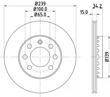 Тормозной диск HELLA 8DD355107581