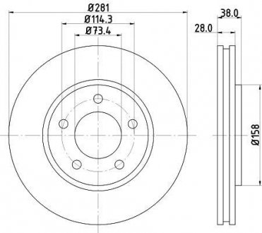 Тормозной диск HELLA 8DD355107891